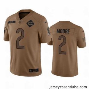 Chicago Bears 2 DJ Moore 2023 Brown Salute To Service Limited Stitched Football Jersey
