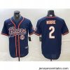 Chicago Bears 2 DJ Moore Navy With Patch Cool Base Stitched Baseball Jersey 2