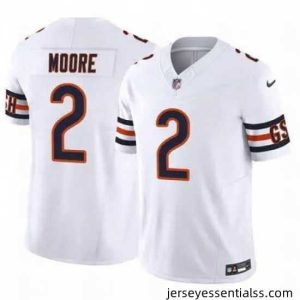 Chicago Bears 2 DJ Moore White Vapor Limited Stitched NFL Jersey II