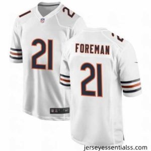 Chicago Bears 21 D 27Onta Foreman White Stitched Game Football Jersey