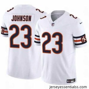 Chicago Bears 23 Roschon Johnson White 2023 F.U.S.E  Vapor Stitched Football Jersey
