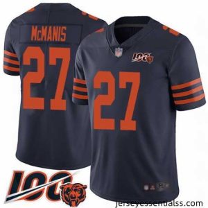 Chicago Bears 27 Sherrick McManis Limited Navy Blue Rush Vapor Untouchable 100th Season Football Jersey