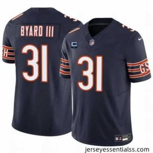 Chicago Bears 31 Kevin Byard III Navy 2024 F.U.S.E  With 1 Star C Patch Vapor Untouchable Limited Stitched Football Jersey