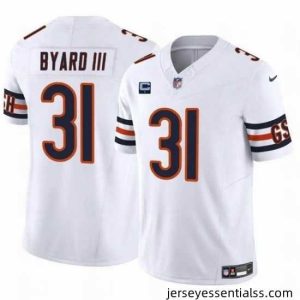 Chicago Bears 31 Kevin Byard III White 2024 F.U.S.E  With 1 Star C Patch Vapor Untouchable Limited Stitched Football Jersey