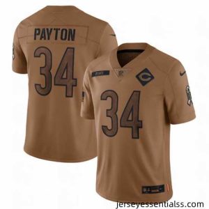 Chicago Bears 34 Walter Payton 2023 Brown Salute To Service Limited Stitched Football Jersey
