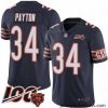 Chicago Bears 34 Walter Payton Navy Blue Team Color 100th Season Limited Football Jersey
