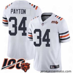 Chicago Bears 34 Walter Payton White 100th Season Limited Football Jersey