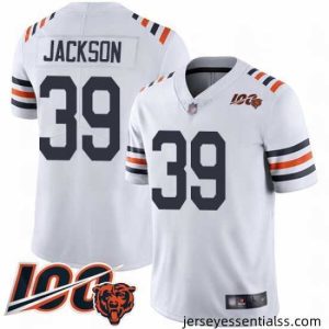 Chicago Bears 39 Eddie Jackson White 100th Season Limited Football Jersey