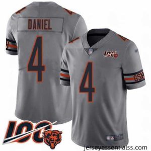Chicago Bears 4 Chase Daniel Limited Silver Inverted Legend 100th Season Football Jersey