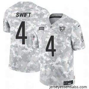 Chicago Bears 4 D 27Andre Swift 2024 F.U.S.E Arctic Camo Salute To Service Limited Stitched Football Jersey