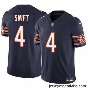 Chicago Bears 4 D u2019Andre Swift Navy 2023 F.U.S.E  Vapor Stitched Football Jersey