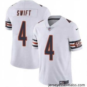 Chicago Bears 4 D u2019Andre Swift White Vapor Stitched Football Jersey