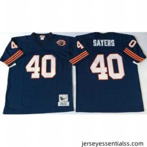 Chicago Bears 40 Gale Sayers Navy M&N Throwback Jersey