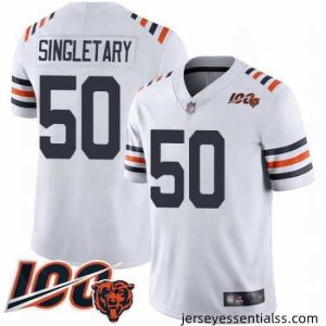 Chicago Bears 50 Mike Singletary White 100th Season Limited Football Jersey