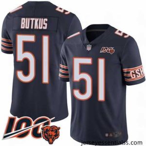 Chicago Bears 51 Dick Butkus Navy Blue Team Color 100th Season Limited Football Jersey
