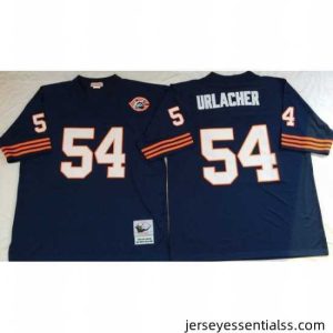 Chicago Bears 54 Brian Urlacher Navy M&N Throwback Jersey
