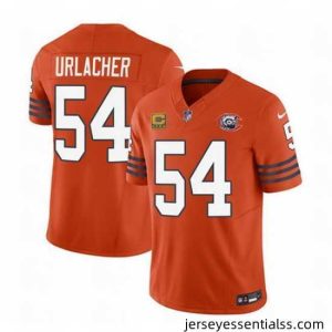 Chicago Bears 54 Brian Urlacher Orange 2023 F.U.S.E  With 4 Star C Patch Throwback Limited Stitched Football Jersey