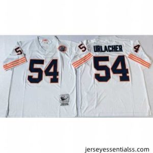 Chicago Bears 54 Brian Urlacher White M&N Throwback Jersey