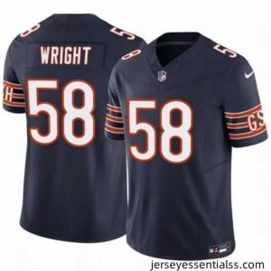 Chicago Bears 58 58 Darnell Wright Navy 2023 F.U.S.E  Vapor Untouchable Limited Stitched Football Jersey