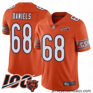 Chicago Bears 68 James Daniels Orange Alternate 100th Season Limited Football Jersey