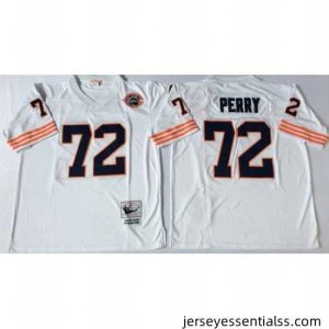 Chicago Bears 72 William Perry White M&N Throwback Jersey