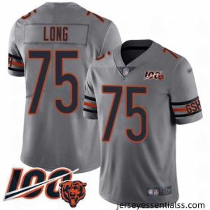 Chicago Bears 75 Kyle Long Limited Silver Inverted Legend 100th Season Football Jersey