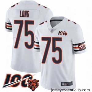 Chicago Bears 75 Kyle Long White Vapor Untouchable Limited Player 100th Season Football Jersey