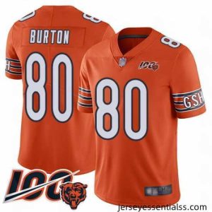 Chicago Bears 80 Trey Burton Orange Alternate 100th Season Limited Football Jersey