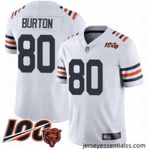Chicago Bears 80 Trey Burton White 100th Season Limited Football Jersey