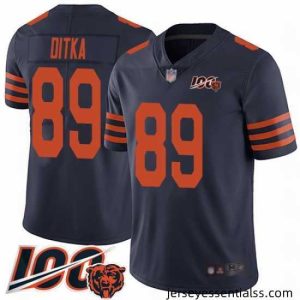 Chicago Bears 89 Mike Ditka Limited Navy Blue Rush Vapor Untouchable 100th Season Football Jersey