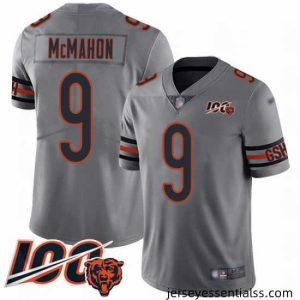 Chicago Bears 9 Jim McMahon Limited Silver Inverted Legend 100th Season Football Jersey