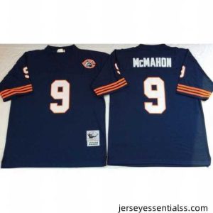 Chicago Bears 9 Jim McMahon Navy 1985 M&N Throwback Jersey
