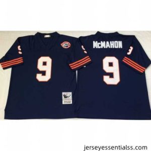 Chicago Bears 9 Jim McMahon Navy M&N Throwback Jersey