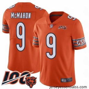 Chicago Bears 9 Jim McMahon Orange Alternate 100th Season Limited Football Jersey
