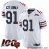 Chicago Bears 91 Eddie Goldman White 100th Season Limited Football Jersey