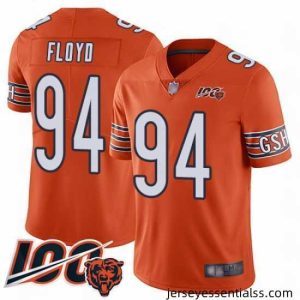 Chicago Bears 94 Leonard Floyd Orange Alternate 100th Season Limited Football Jersey