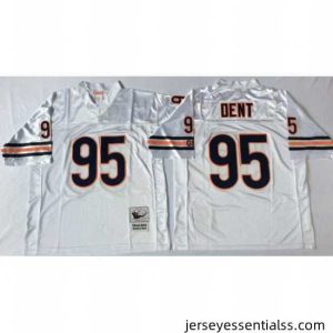 Chicago Bears 95 Richard Dent White M&N Throwback Jersey