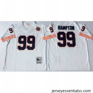Chicago Bears 99 Dan Hampton White M&N Throwback Jersey