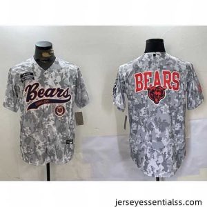 Chicago Bears Camo With Patch Cool Base Stitched Baseball Jersey 3