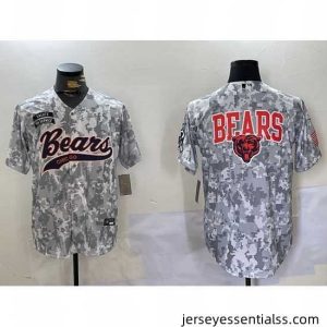 Chicago Bears Camo With Patch Cool Base Stitched Baseball Jersey 5