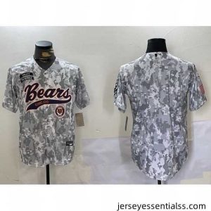 Chicago Bears Camo With Patch Cool Base Stitched Baseball Jersey 6