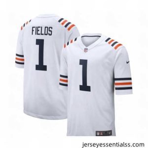 Chicago Bears Justin Fields White Rush Jersey