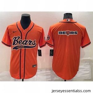 Chicago Bears Orange Team Big Logo With Patch Cool Base Stitched Baseb