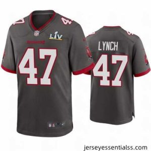 John Lynch Buccaneers Pewter Super Bowl Lv Game Jersey