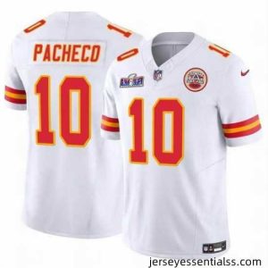 Kansas City Chiefs 10 Isiah Pacheco White 2023 F.U.S.E  Vapor Untouchable Limited Stitched 2024 Super Bowl LVIII Jersey