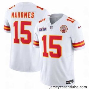 Kansas City Chiefs 15 Patrick Mahomes White 2023 F.U.S.E  Vapor Untouchable Limited Stitched 2024 Super Bowl LVIII Jersey