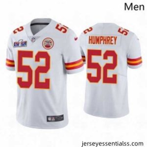 Kansas City Chiefs 52 Creed Humphrey White Vapor Untouchable Limited Stitched Football 2024 Super Bowl LVIII Jersey
