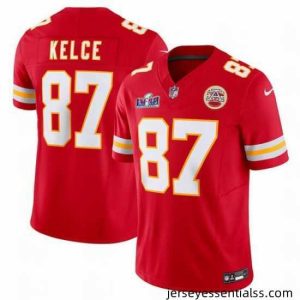 Kansas City Chiefs 87 Travis Kelce Red 2023 F.U.S.E  Vapor Untouchable Limited Stitched 2024 Super Bowl LVIII Jersey