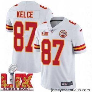 Kansas City Chiefs Travis Kelce #87 White 2024 2025 Super Bowl LIX F.U.S.E Stitched Jersey