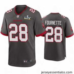 Leonard Fournette Buccaneers Pewter Super Bowl Lv Game Jersey